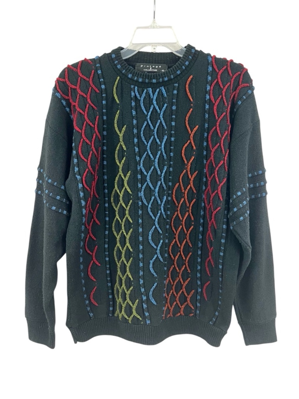 Vintage 90’s Protege 3D Textured Knit Chunky Crewneck Cosby Sweater